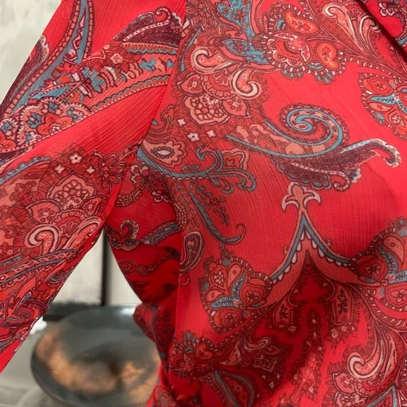 L’Agence Red Paisley Arabell Romper - Sz 2 (never worn)